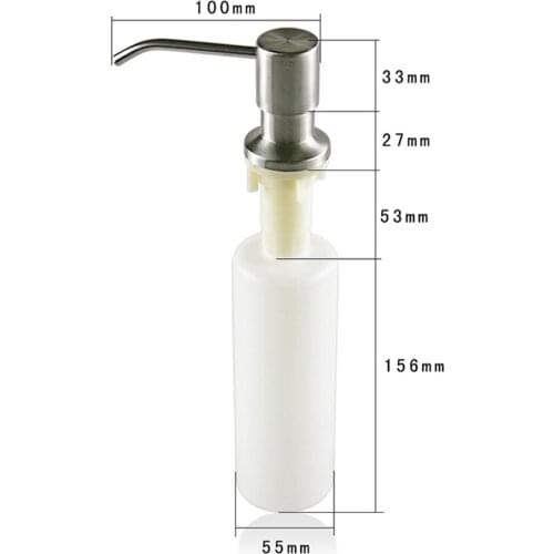 Talea Sink Kitchen Soap Dispenser Bathroom Detergent Dispenser for Liquid Soap Lotion Stainless Steel Head QS130C003