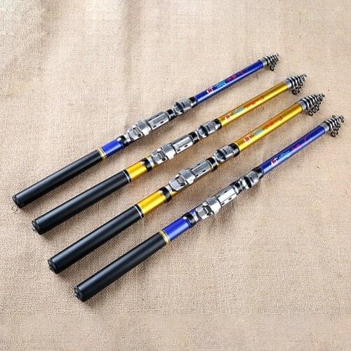 Telescopic Rock Fishing Rod FRP Soft Tail Guide Ring Sea Pole 3/2.7/2.4/ 2.1/1.8/1.5 Mini Travel Fishing Rod