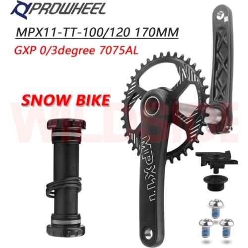 Prowheel Bike Crankset 170mm 28/30/32/34/36/38T GXP Chainrings Bottom bracket BB100/120mm for Snow bicycle Fat Bike Cranksets