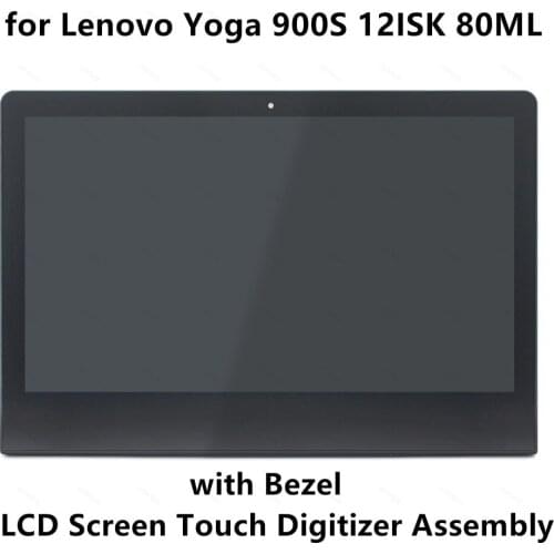 LCD Screen Display Panel Touch Digitizer Glass Assembly+Frame for Lenovo Yoga 900S 900S-12ISK 80ML Yoga 4S 1920x1080