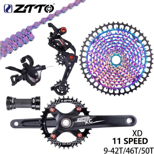 ZTTO MTB Bike 1X11 Speed Groupset Rear Derailleur Shifter Crankset Chain XD Cassette 9-42T 46T 50T 11S Freewheel Group Set K7