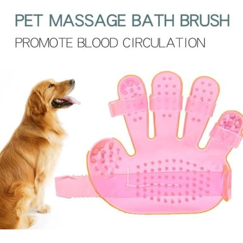 1PCS Pet Dog Cat Combs Cleaning Massage Bath Fingers Glove Dog Crystal Bath Brush Pet Grooming Tool Wash Head Massage Brush