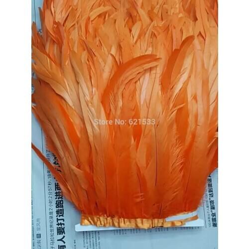 10Meters/lot!30-35cm Wide Dyed Orange Colour Coque Tail Feather Fringe Trimming Carnival,Carnival Costume Fringe