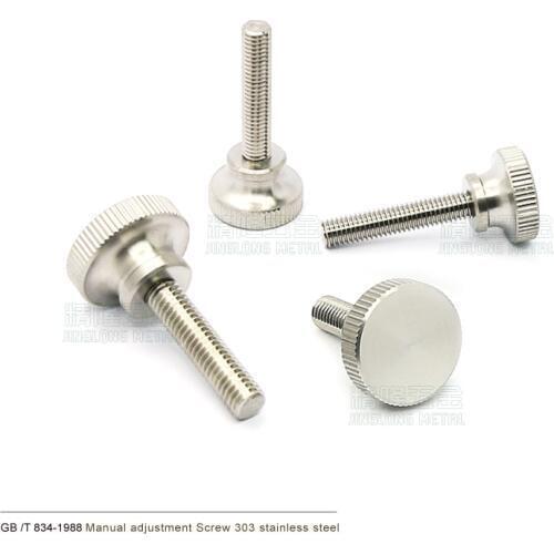 10pcs/lot M2 M2.5 M3 Stainless steel thumb screw with collar round head with knurling manual adjustment screws bolt GB834