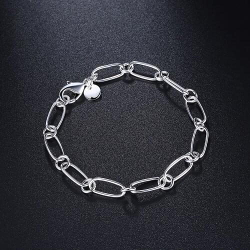 925 sterling silver Bracelets charms circle chain for woman men classic Wedding party Christmas Gifts fashion fine Jewelry