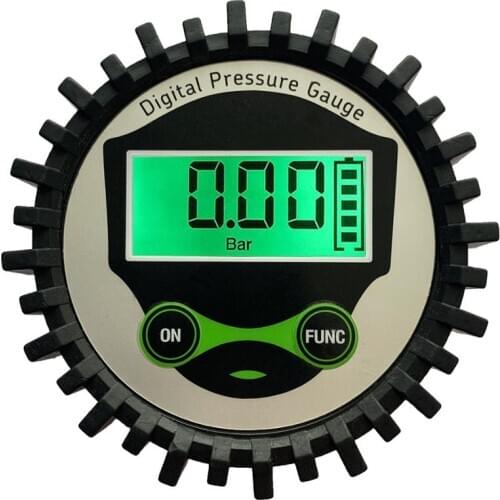 Digital Gas Pressure Gauge with 1/4'' NPT Back Connector and Rubber Protector by Uharbour, 0-200psi, Accuracy 1% .F.S