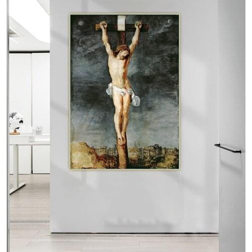 Citon Peter Paul Rubens《Christ on the cross》Canvas Oil Painting Artwork Poster Picture Wall Background Decor Home Decoration