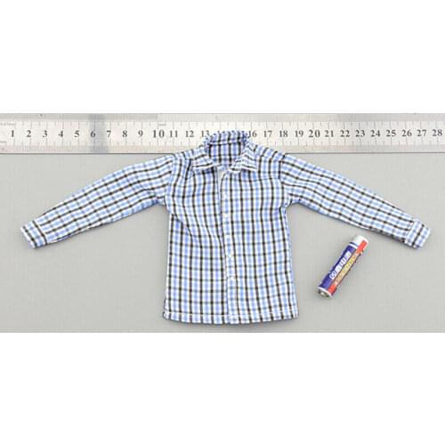 D80148 1/6 Scale Soldier Blue Plaid Shirt Model for 12" Figure