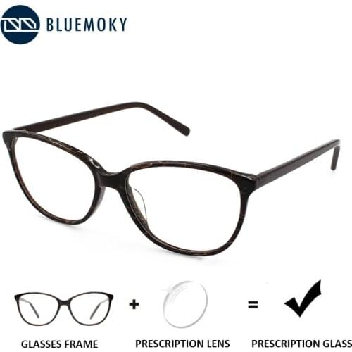 BLUEMOKY Progressive Prescription Glasses Women Cat Eye Optical Spectacles Multifocal Bifocal Myopia Hyperopia Custom Eyeglasses