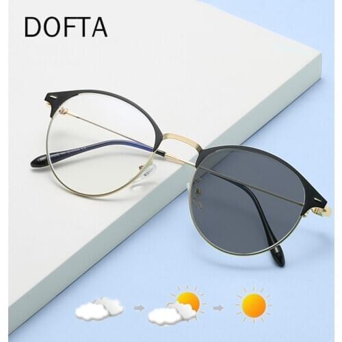 DOFTA Photochromic Anti Blue Light Glasses Men Women Computer Gaming Goggles Eyeglasses Prescription Myopia Glasses Frame 5360