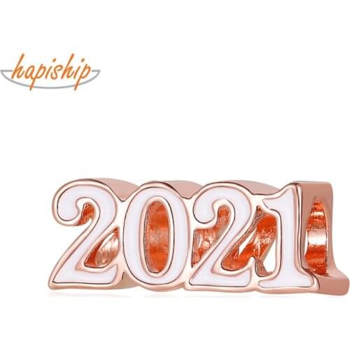 Hapiship New Top Original Daisy Fashion Cute Rose 2021 Charm Beads Fit Charm Bracelet Female DIY Jewelry Making Wholesale CZ104