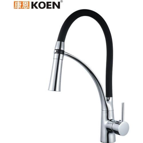 Cross-Border for Manufacturer Kitchen Sink Copper Faucet Color Pull-out Kitchen Dish Hot/Cold Faucet