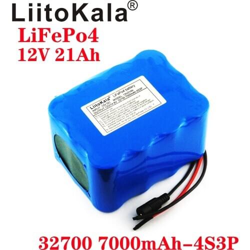 LiitoKala 12V 21A Lifepo4 battery pack 4S3P 32700 built-in 40A same port charge and discharge balance BMS 14.8V power supply