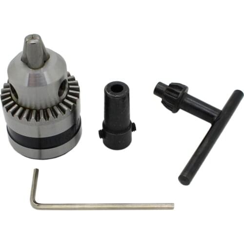 0.6-6mm Mini Drill Chuck Fit 6mm Motor Shaft B10 3 Jaws Precision Chuck Connected Carbon Steel Sleeves DIY Tools Accessories