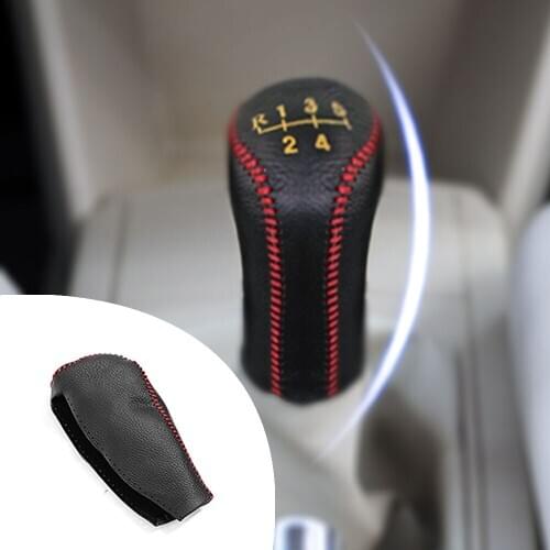 Muchkey Leather Gear Shift Knob Cover MT For Lavida 2011 POLO 2012-2013 5 Speed Manual Shift Lever