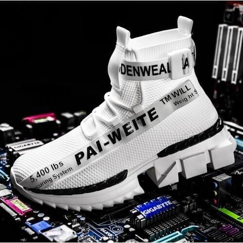 Plus Size Hightop Summer Sports Shoes Men Sport Shoes Man Basket Running Man Sneakers Comfort Footwear Mens Mesh Shoes D-434