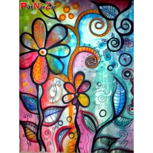 ParNarZar Diamond Painting Kits DIY 5d Diamonds Art Abstract Flower Full Drill Cross Stitch Art Crafts for Home Wall Decor