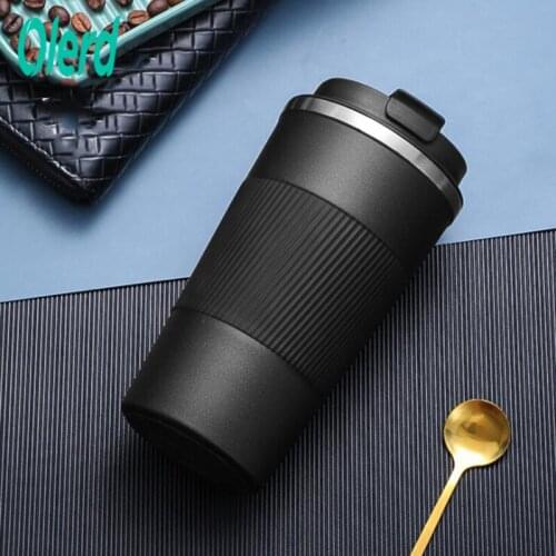 Olerd Vacuum Flasks Thermo Cup 380ml/510ml Double Stainless Steel Coffee Thermos Mug with Non-slip Car Travel Insulated Bottle
