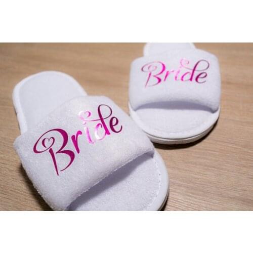 Personalized titles wedding bridesmaid bride spa slippers Matron of honor Flower Girl night Bachelorette party favors gifts