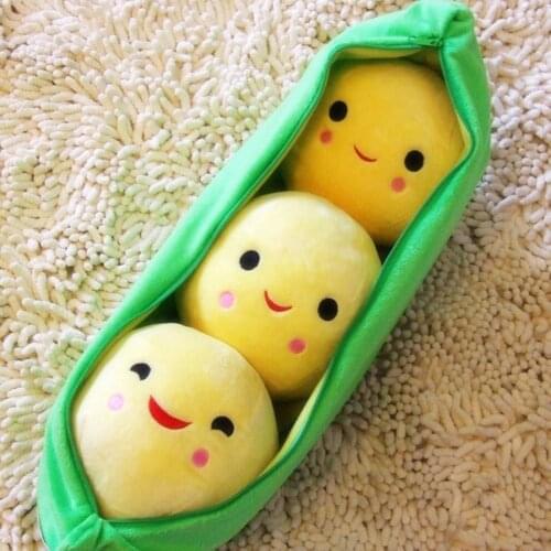 3 Peas In A Pod Plush Toy Creative Cute Toys Doll for Children Soft Throw Pillow Stuffed Pea Pod Kid Birthday Xmas Gifts 2021