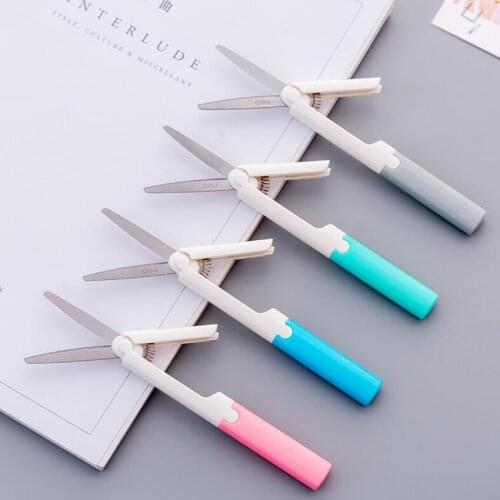 Student Children safety portable folding type Scrapbooking scissors Office cutting supplies Chinese style flower For Kids Gift