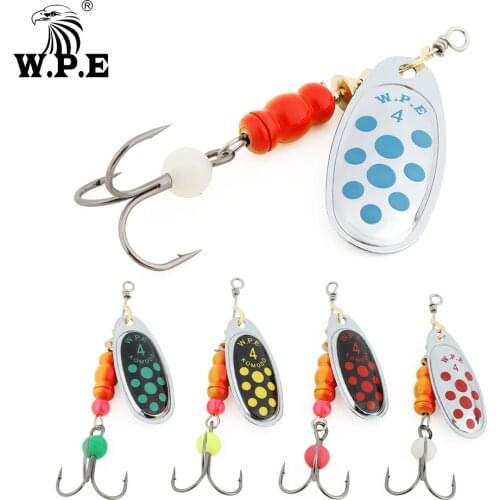 W.P.E 1pcs Spinner Lure 6.8g/9.5g/13.4g Spoon Lure Fishing Lure Bass Lure Metal Fishing Bait Crankbait Fake Lure Hard Bait Pesca