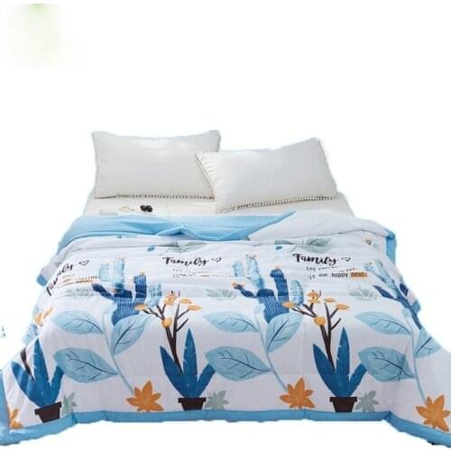 EVICH Simple Style Multi-pattern Washed Cotton Summer Cool Quilted Quilt Summer Comfortable Air-conditioning Quilt JF200