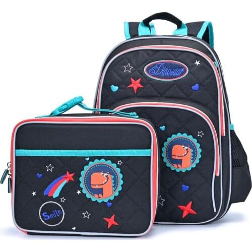 Abshoo Lightweight Teenager Boys Cute Fashion Design School Bookbag Elementary Kindergarten Black Dinosaur Set Backpacks