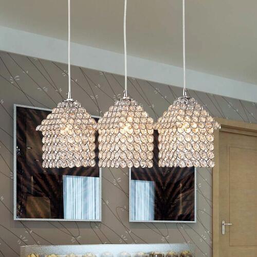 Modern dining room K9 crystal LED one heads three creative personality LED bar hanging lamp package post Pendant Lights FG404