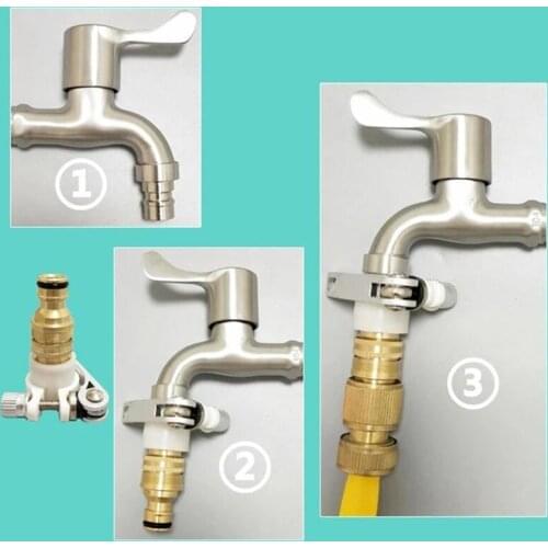 Universal 3-In-1 Brass Hose Tap Connectors Set Vintage Faucet Adapter Washing Machine Quick Connector SCIE999