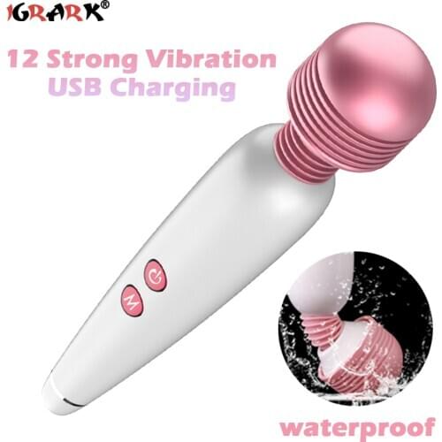 19X3.5cm 6 Speeds USB Charged Vibrators for Women G-Spot Massager Sex Toys Women Clitoris Stimulate Adult Products Head Covers