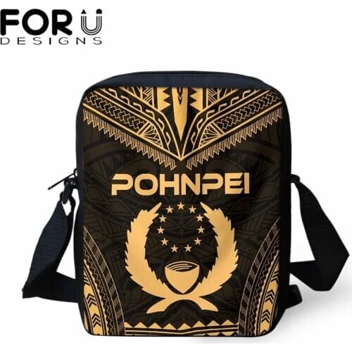 FORUDESIGNS Womens Shoulder Bag New Fashion Designer Pohnpei Polynesian Tribal Print Pocket Crossbody Messenger Bags for Women