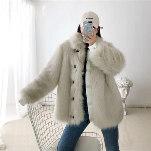 Winter fox fur coat female short overcaot fashion warm woman parkas Korean Loose winter clothes women