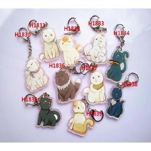 1pcs Super Cute Axis Power Hetalia Puppy Cat Puss Version Clear Keychains Italian Russian German USA Pendant Portachiavi llavero