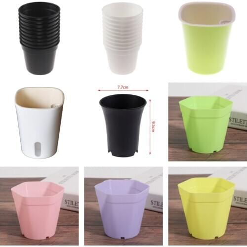 10pcs /1pc Avilable Thicken Flower Pots Planters Pot Trays Plastic Pots Creative Small Square Pots for Succulent plants