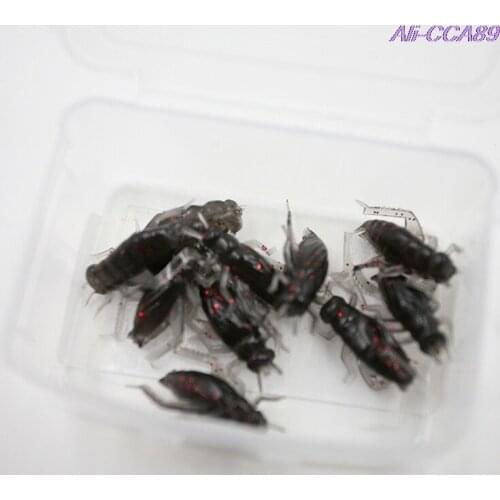 10 Pcs/lot Hot Sale Soft Insect Baits Black Cricket Fishing Lures Artificial Fish Bait Pest Fishing Swimbait Fishing Accessories