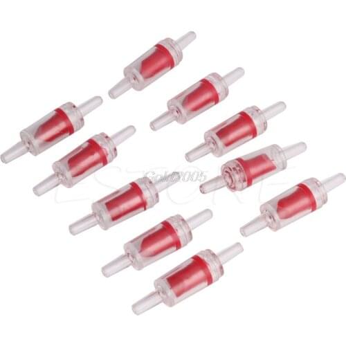 10x Aquarium One Way Check Valve Non-Return Fish Tank Air Pump CO2 System Red Oct Whosale&DropShip