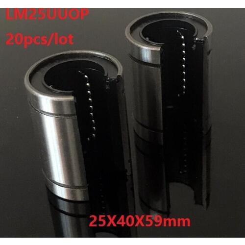 20pcs/lot LM25UUOP Open Type linear ball bearings linear motion bushing bearings CNC parts Linear Guide 25x40x59mm