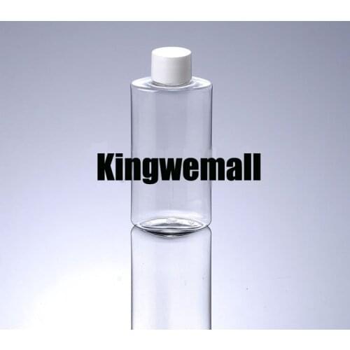 300pcs/lot 120ml PET Plastic Water Lotion Short Shape Container Transparent Bottle with White Lids For Cosmetic Packaging BTH41