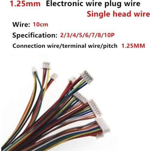 5pcs Wire Cable Connector 2/3/4/5/6/7/8/9/10 Pin Electronic Line Single Connect Terminal Plug Pitch 1.25mm