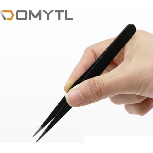 ESD Tweezers 6PCS Stainless Steel Plating Non-slip Straight Elbow Flat Tip Non-magnetic Hand Tool Set