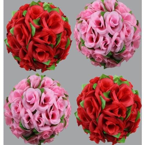 8"(20cm) Wedding Centerpieces Silk Rose Decorative Hanging Flower Ball Party Kissing Ball Pomander Decoration