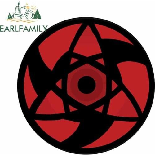 EARLFAMILY 13cm x 13cm for Naruto Sasuke Mangekyou Sharingan Car Stickers Windshield Occlusion Scratch Waterproof SUV JDM Decal