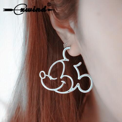 Cxwind Cartoon Mouse Design Cat Stud Earrings For Women Girl Kids Geometric Animal Angel Heart Rabbit Earring Boucle d'oreille