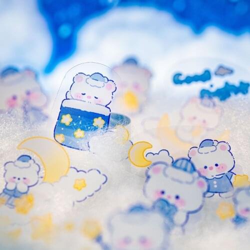 Mengtai 46pcs Kawaii Good night bear Decorative PVC Stickers Scrapbooking diy Label Diary Stationery Album Journal Planner