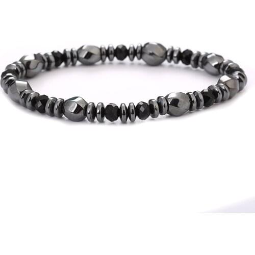 HYHONEY 2019 New Couple Fashion jewelry Hematite Bracelets for women Elasticity Yoga Bracelet Men Jewelry pulseira