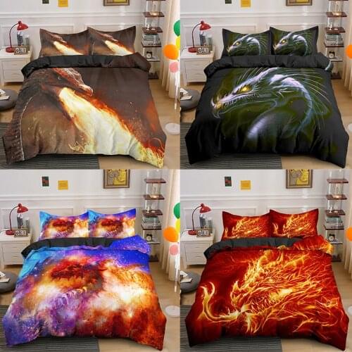 3D Printed New Design Gorgeous Cover Set HD Dragon Bedding Set For Adult Dinosaur Duvet Cover Comfort/Quilt Pillowcase Bed Set