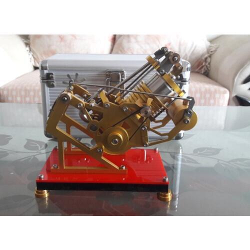 Cool !Forced air-cooled smoldering vacuum Stirling engine metal model Saturn puzzle Educational Toy Kits