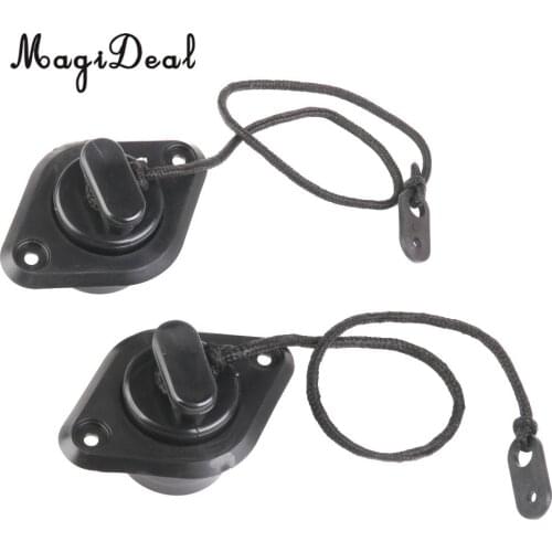 MagiDeal 2Pcs New PVC Scupper Drain Valve Cap Boat Wholesales Accessory for Drift Kayak Inflatable Boat Dinghy Speedboats Black