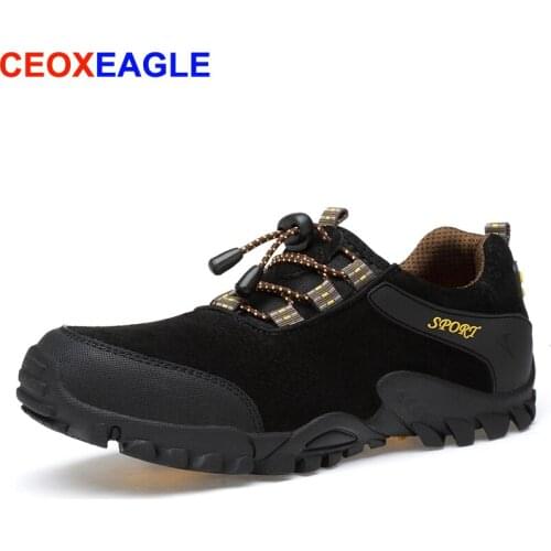 Mens Hiking Shoes Travel Shoes Autumn Outdoor Non-slip Wear Sneakers Men Lace Up Hunting Trekking Climbing Sports Shoes Male